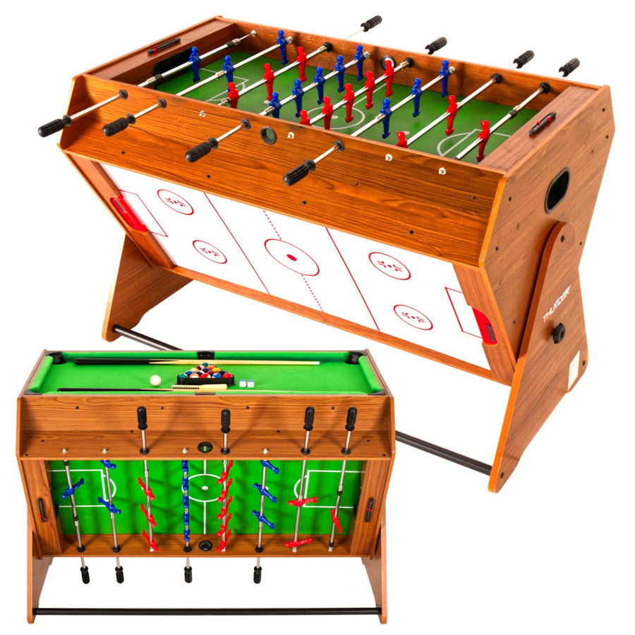 Table de jeu rotative 3 en 1 - Thunder Ultimate - Baby-foot / Air Hockey / Billard