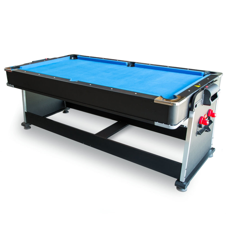 Table de jeu multifonctionnelle 4 en 1 - Thunder Crush 7FT - Table de billard / Air Hockey / Ping Pong / Salle à manger - 203 x 112 x 82 cm
