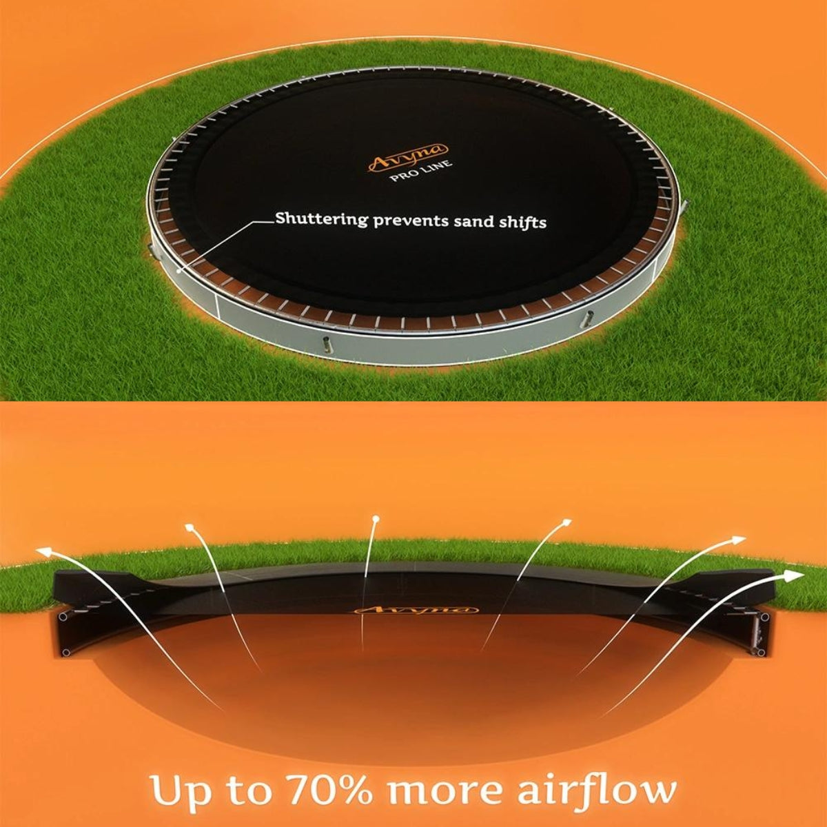 Trampoline rond Avyna Pro-Line InGround Ø430 avec filet de sécurité - 4 coloris - avec housse offerte