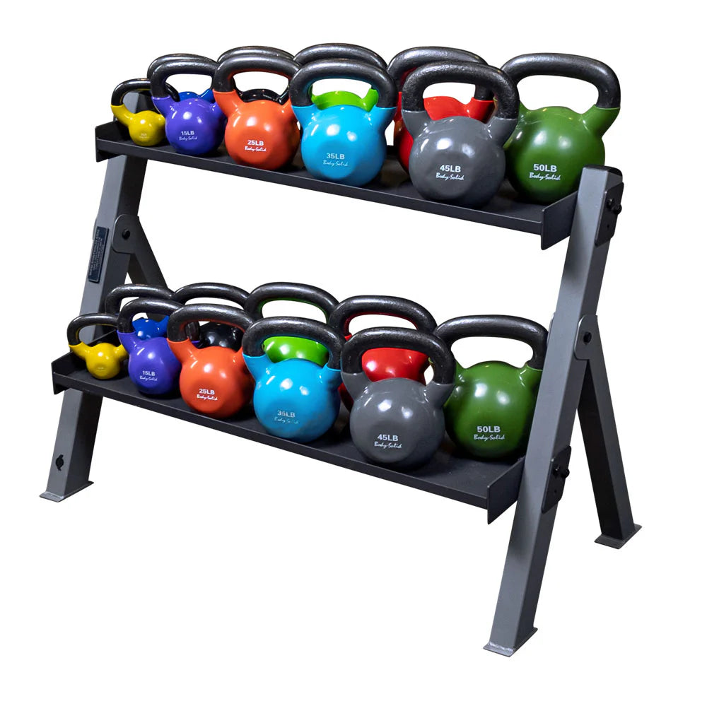 Body-Solid GDKR100(B) - Tweelaags opslagsysteem voor dumbbells en kettlebells