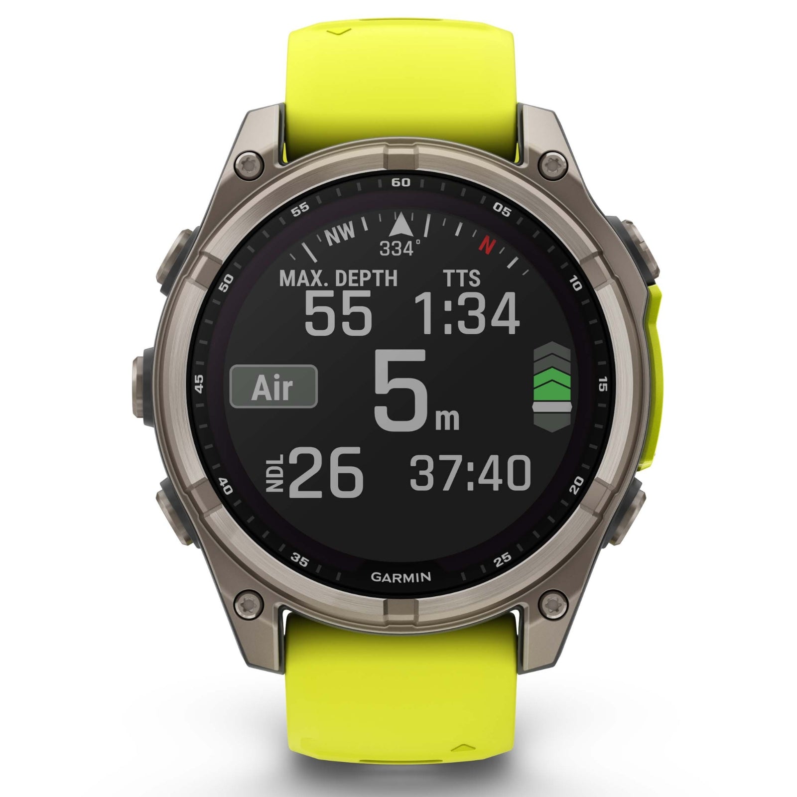 Garmin Fenix 8 Sapphire Solar - 47 mm & 51 mm - Titane avec bracelet en silicone Amp Yellow/graphite - Montre multisport premium