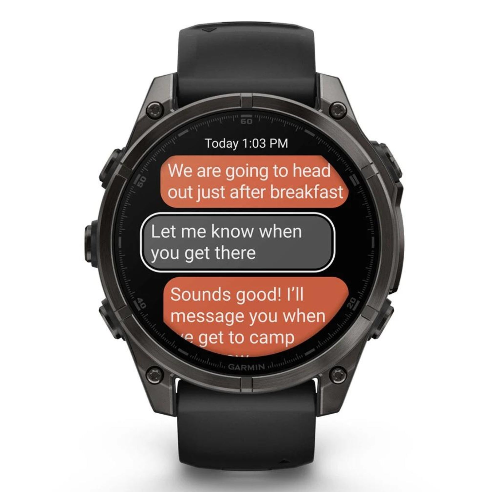Garmin Fenix 8 Sapphire - 47 mm / AMOLED - Titane DLC gris carbone avec bracelet en silicone noir - Montre multisport premium