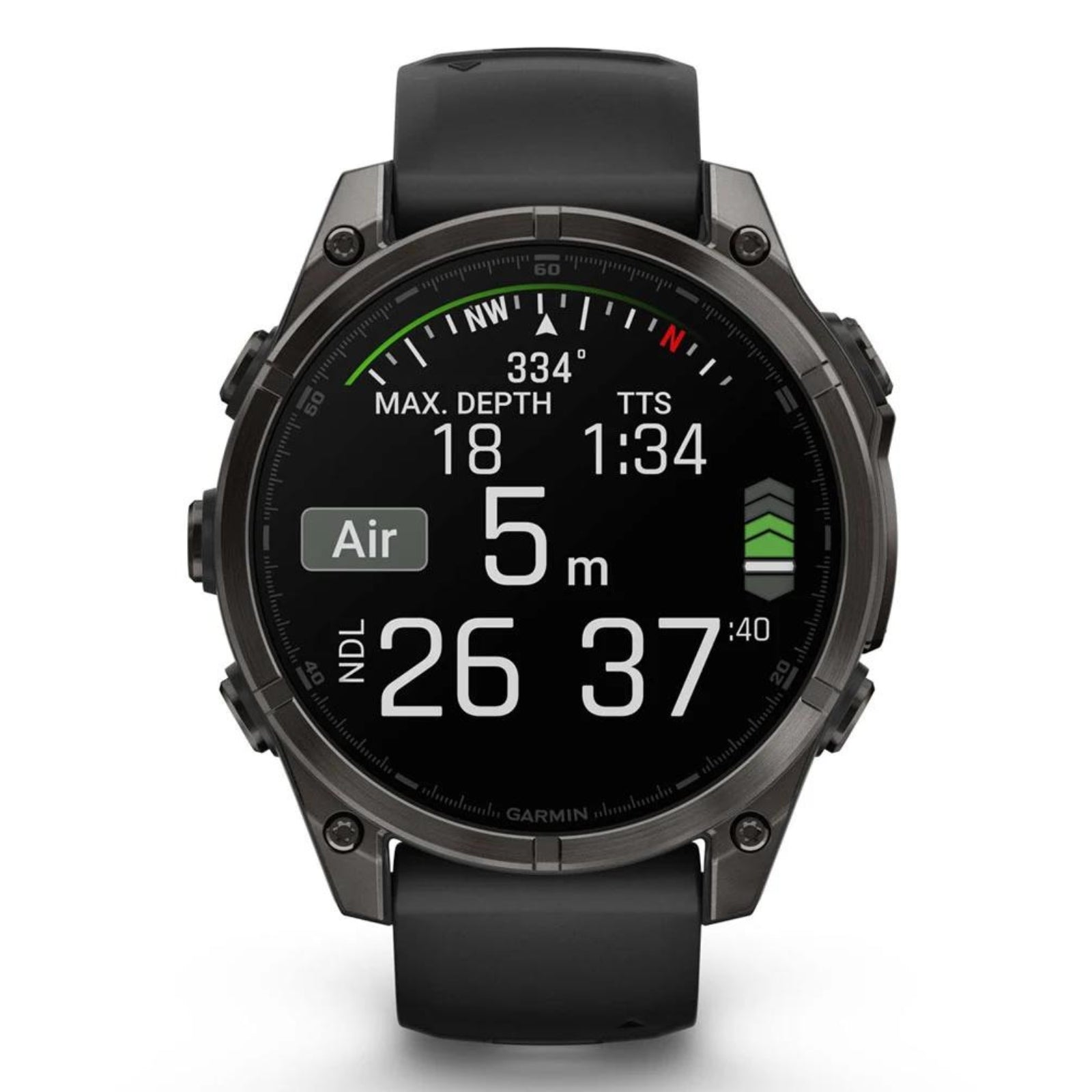 Garmin Fenix 8 Sapphire - 47 mm / AMOLED - Titane DLC gris carbone avec bracelet en silicone noir - Montre multisport premium