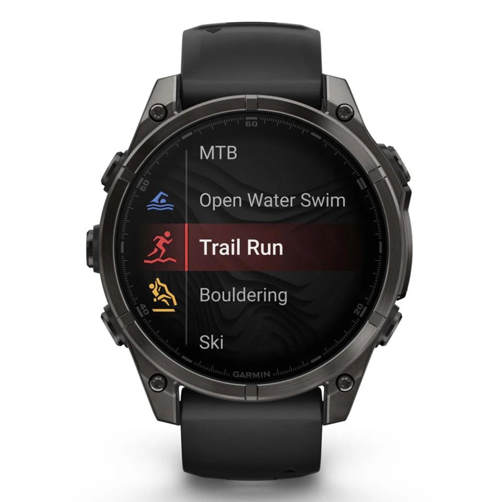 Garmin Fenix 8 Sapphire - 47 mm / AMOLED - Titane DLC gris carbone avec bracelet en silicone noir - Montre multisport premium