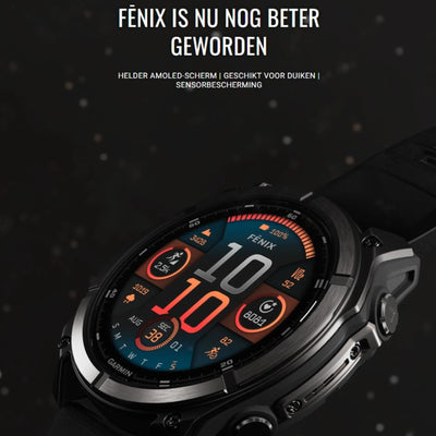 Garmin Fenix 8 Sapphire - 47 mm / AMOLED - Titane DLC gris carbone avec bracelet en silicone noir - Montre multisport premium