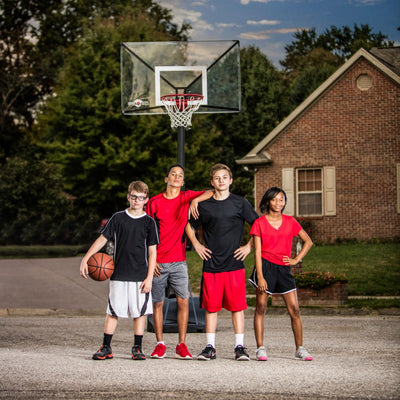 Goaliath GoTek 54 - Verplaatsbare en verstelbare basketbalstandaard - gratis Mikasa bal