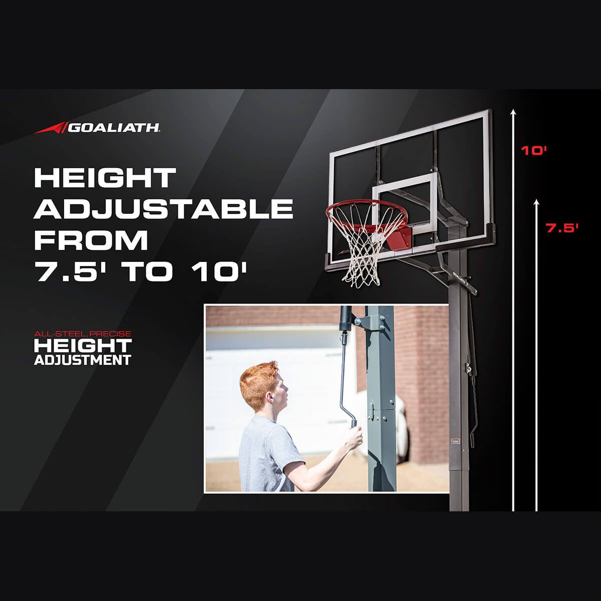 Goaliath GB50 - Basketbalstandaard in de grond verankerd - gratis Mikasa bal