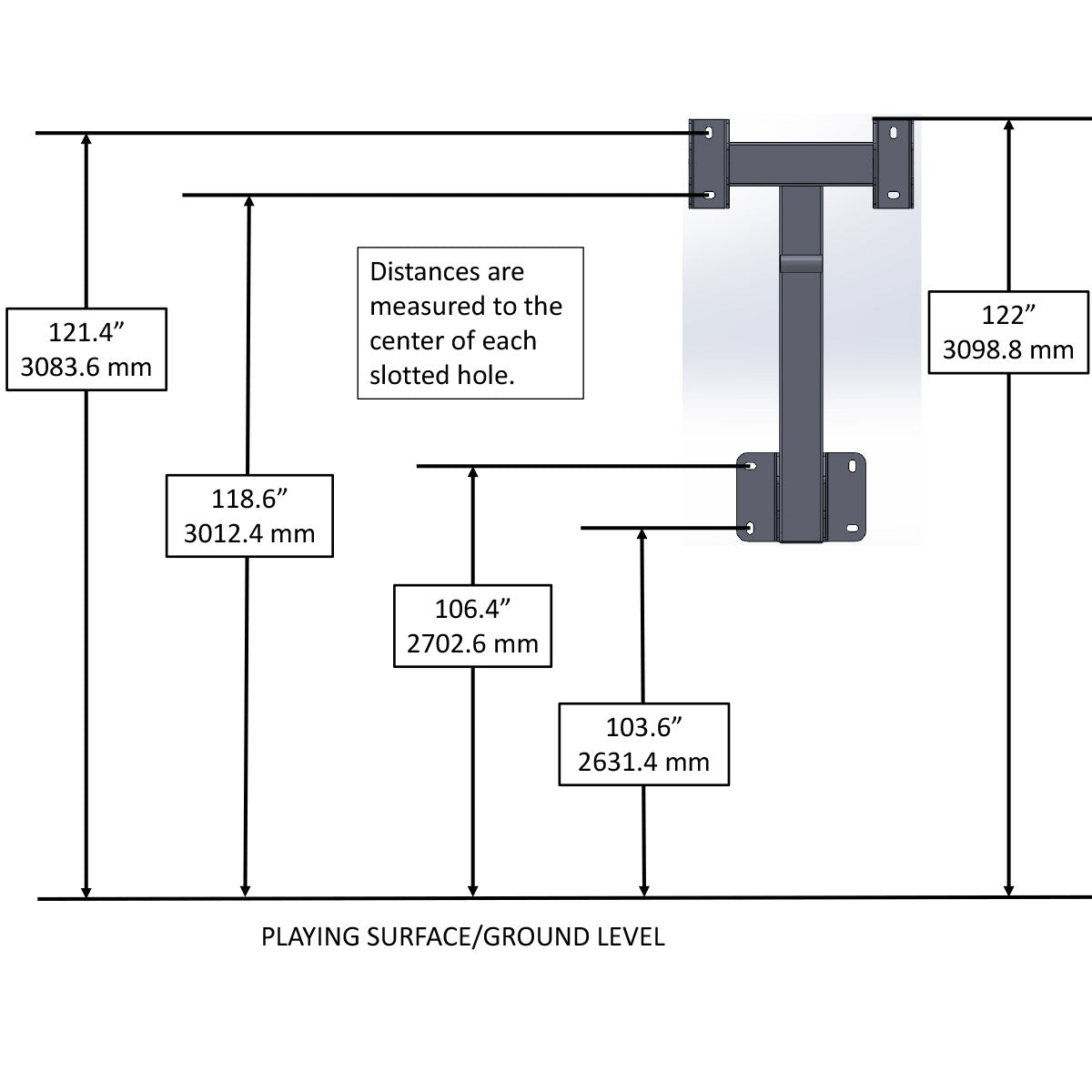 Goaliath GoTek 54 Wall Mount - Muurbevestigd basketbalbord - gratis Mikasa bal