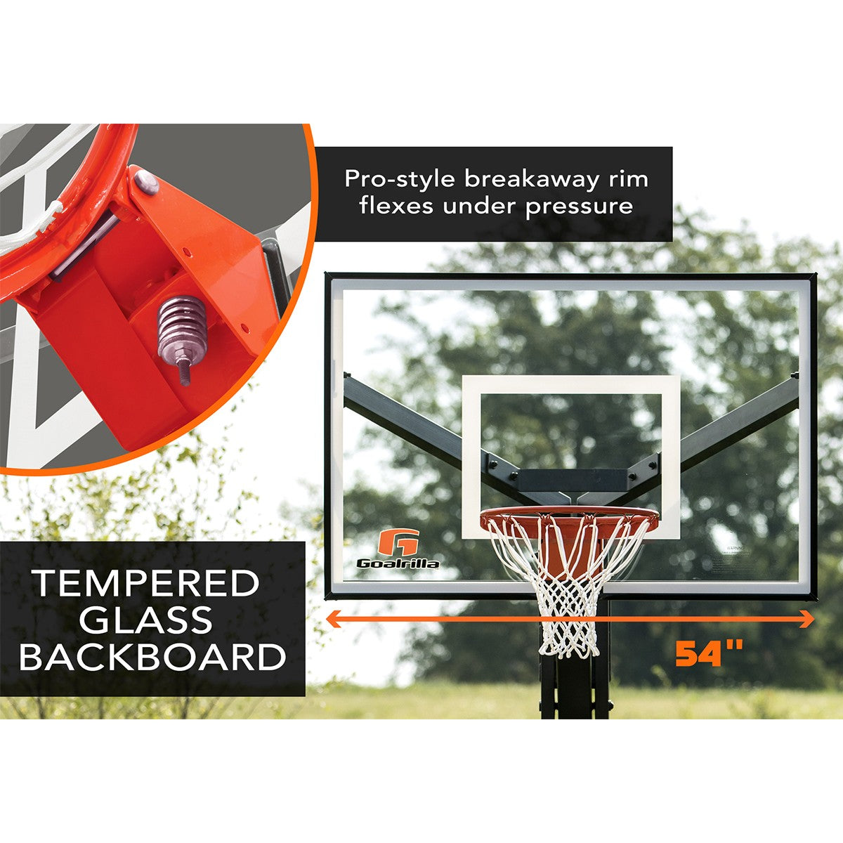 Goalrilla FT54 Professionele Basketbalpaal (Inground) - In hoogte verstelbaar - Gratis Mikasa bal
