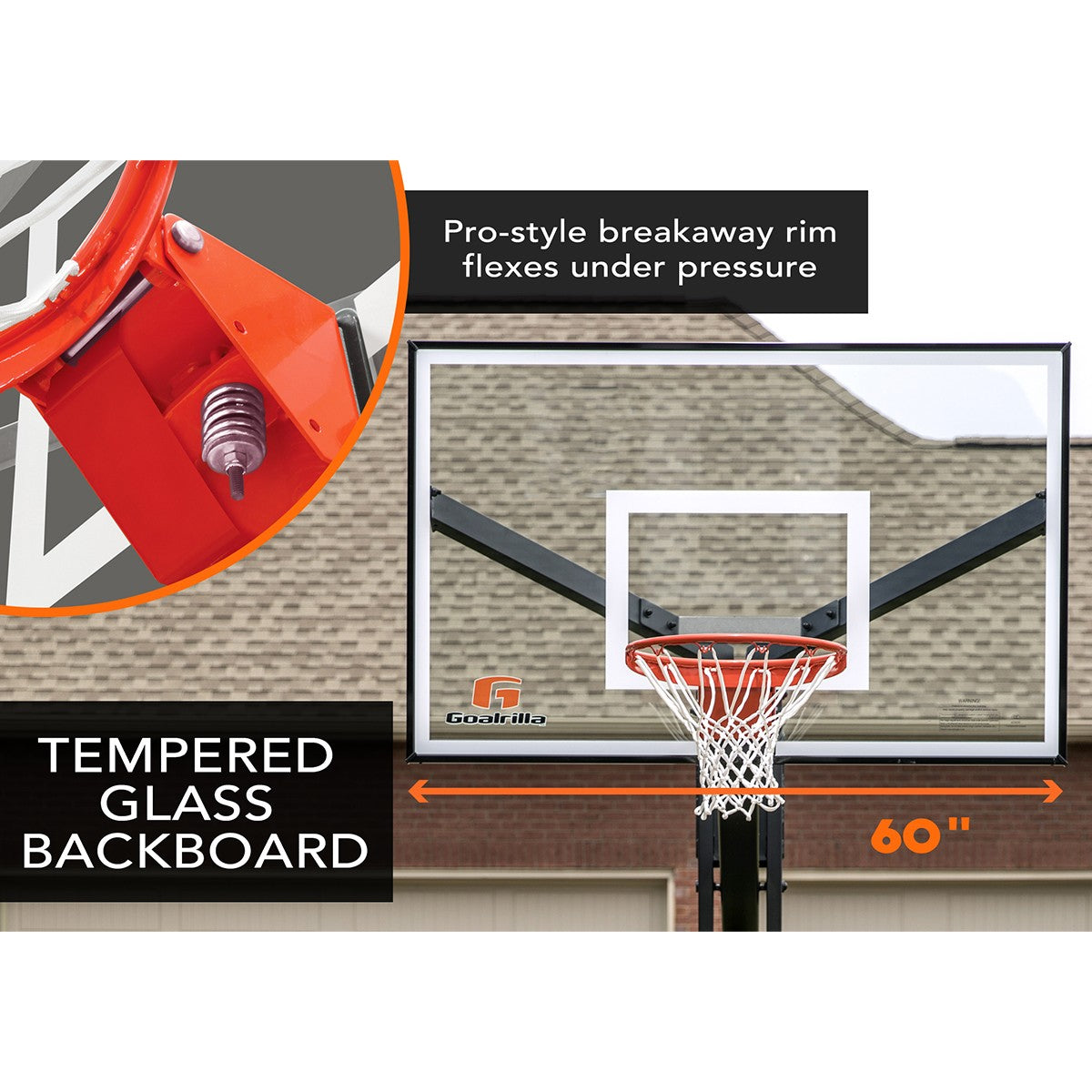 Goalrilla FT60 Professionele Basketbalpaal (Inground) - In hoogte verstelbaar - Gratis Mikasa bal