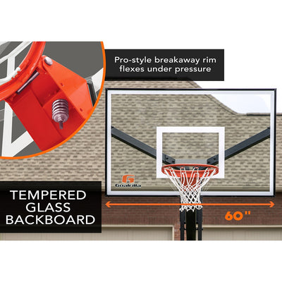 Goalrilla FT60 Professionele Basketbalpaal (Inground) - In hoogte verstelbaar - Gratis Mikasa bal