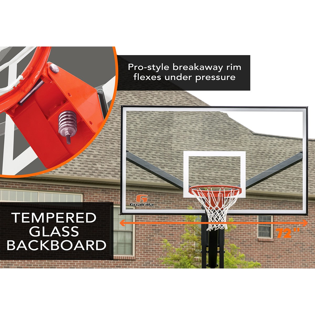 Goalrilla FT72 Professionele Basketbalpaal (Inground) - In hoogte verstelbaar - Gratis Mikasa bal
