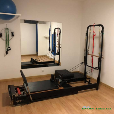 Tour de reformage Pilates en aluminium Black Edition - Gain de place et stockage vertical - Body & Exercise Pilates BE03