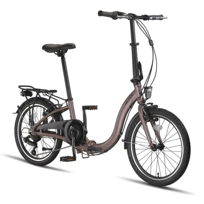 Vélo pliant Altec Comfort - Unisexe 6 vitesses, freins V-Brake, couleur terre cuite, 39 cm (20 pouces)
