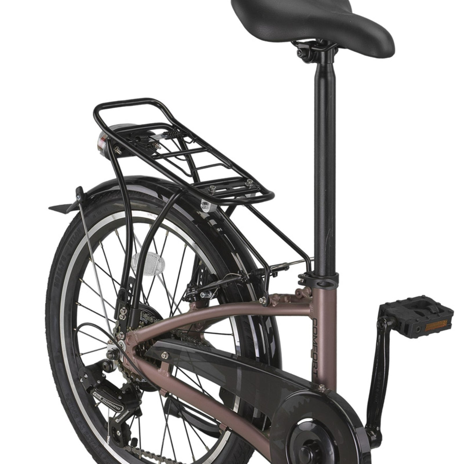 Vélo pliant Altec Comfort - Unisexe 6 vitesses, freins V-Brake, couleur terre cuite, 39 cm (20 pouces)