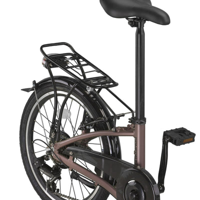 Vélo pliant Altec Comfort - Unisexe 6 vitesses, freins V-Brake, couleur terre cuite, 39 cm (20 pouces)