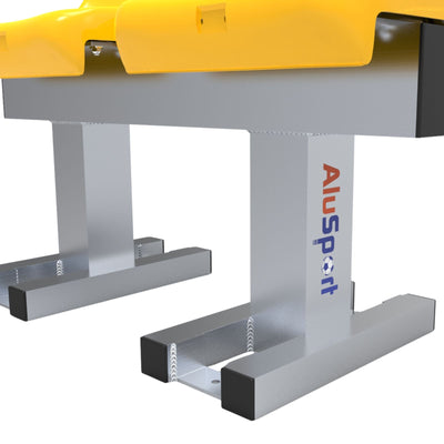 Aluminium sportveld trainersbank met kuipzitjes voor 2 personen - Alusport - 0,92 x 0,75 m - In kleur naar wens