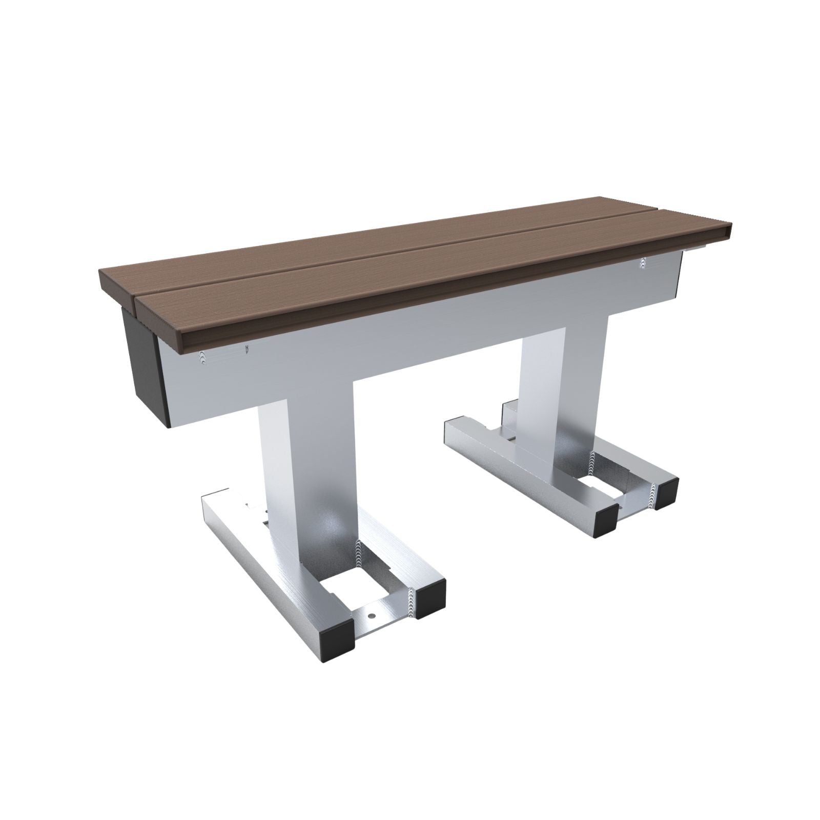 Aluminium sportveld trainersbank voor 2 personen - Alusport - 0,92 x 0,46 m