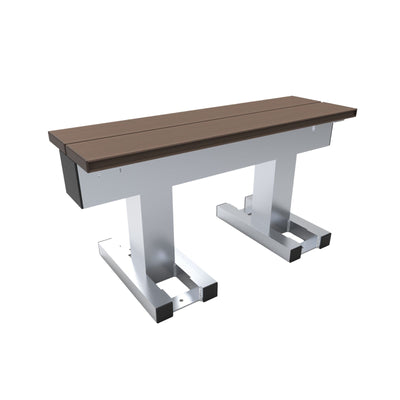 Aluminium sportveld trainersbank voor 2 personen - Alusport - 0,92 x 0,46 m