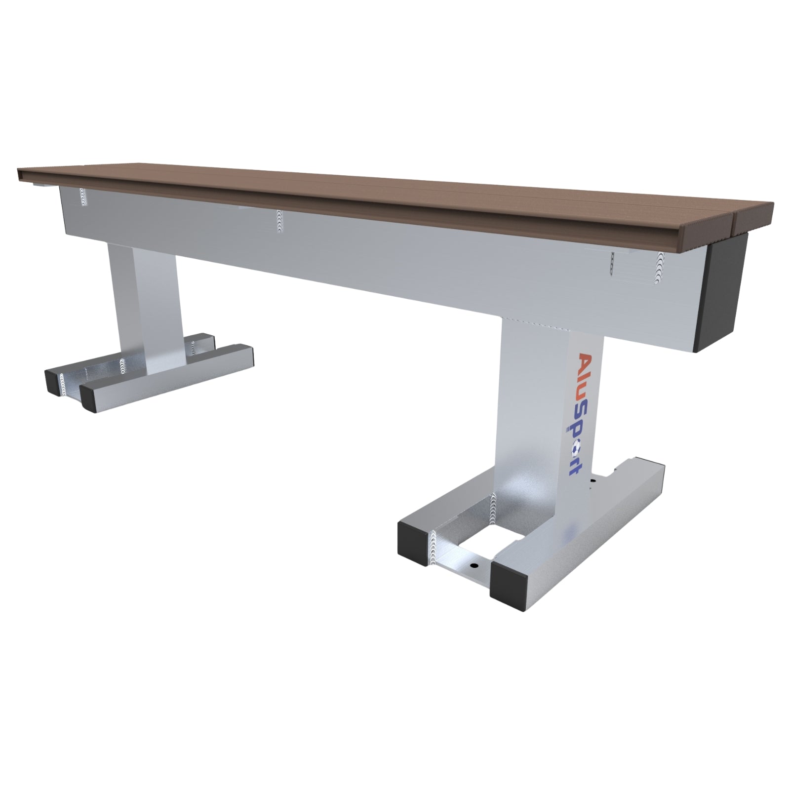 Aluminium sportveld trainersbank voor 3 personen - Alusport - 1,42 x 0,46 m