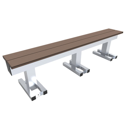 Aluminium sportveld trainersbank voor 4 personen - Alusport - 1,92 x 0,46 m