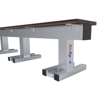 Aluminium sportveld trainersbank voor 4 personen - Alusport - 1,92 x 0,46 m