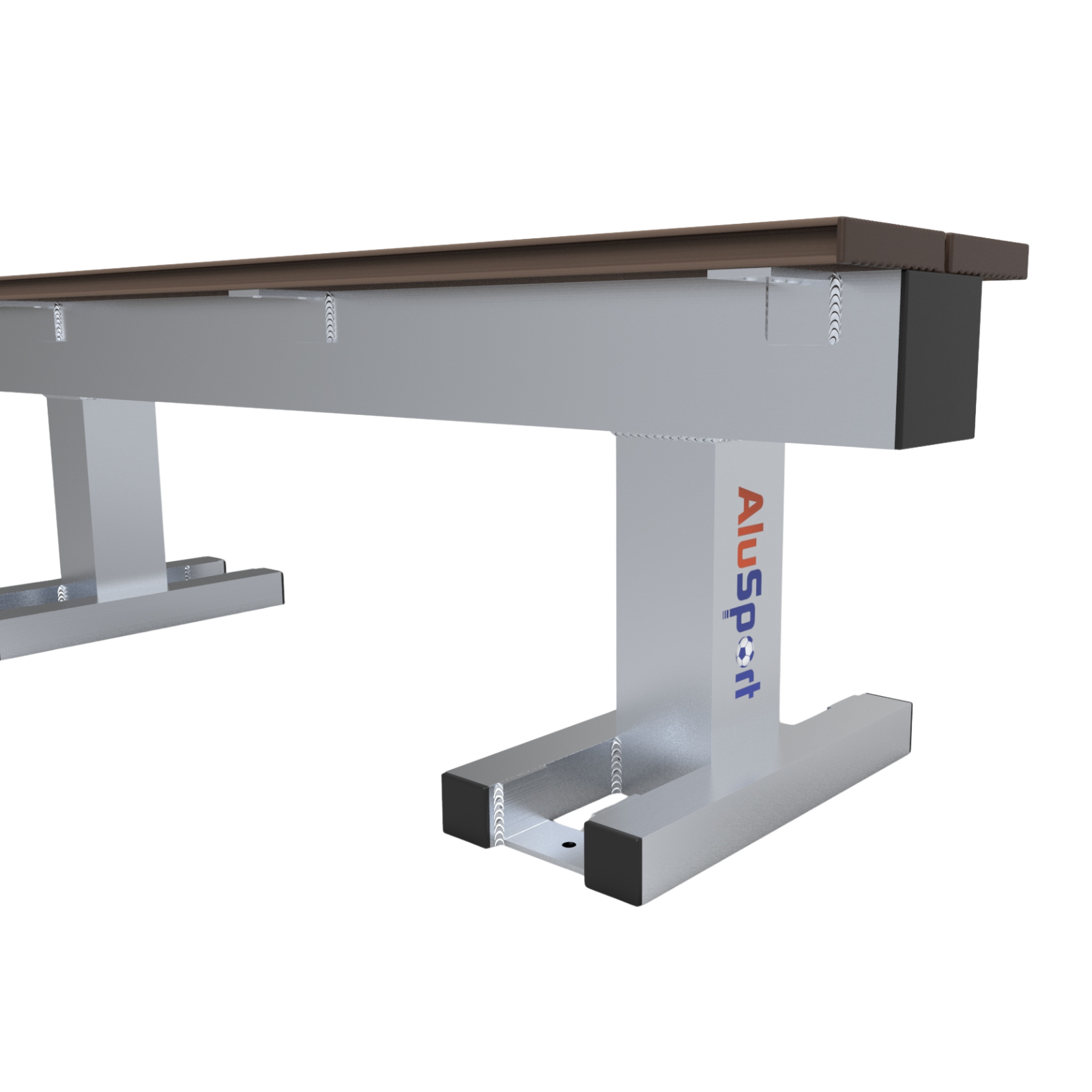 Aluminium sportveld trainersbank voor 5 personen - Alusport - 2,42 x 0,46 m