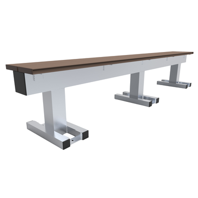 Aluminium sportveld trainersbank voor 5 personen - Alusport - 2,42 x 0,46 m