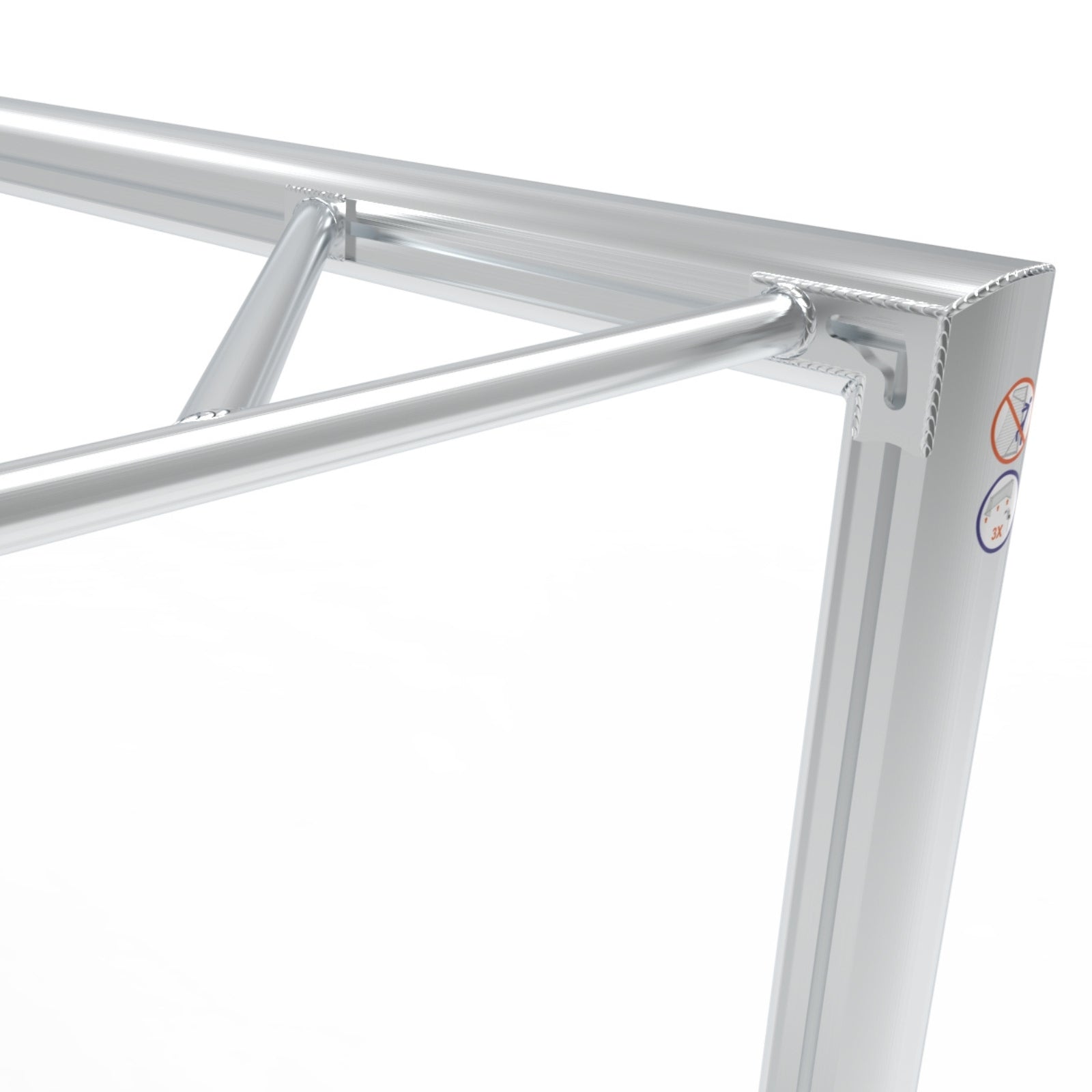 Professioneel aluminium senior voetbaldoel met wielen - Alusport TPW720_WS - 732 x 244 cm - incl. net