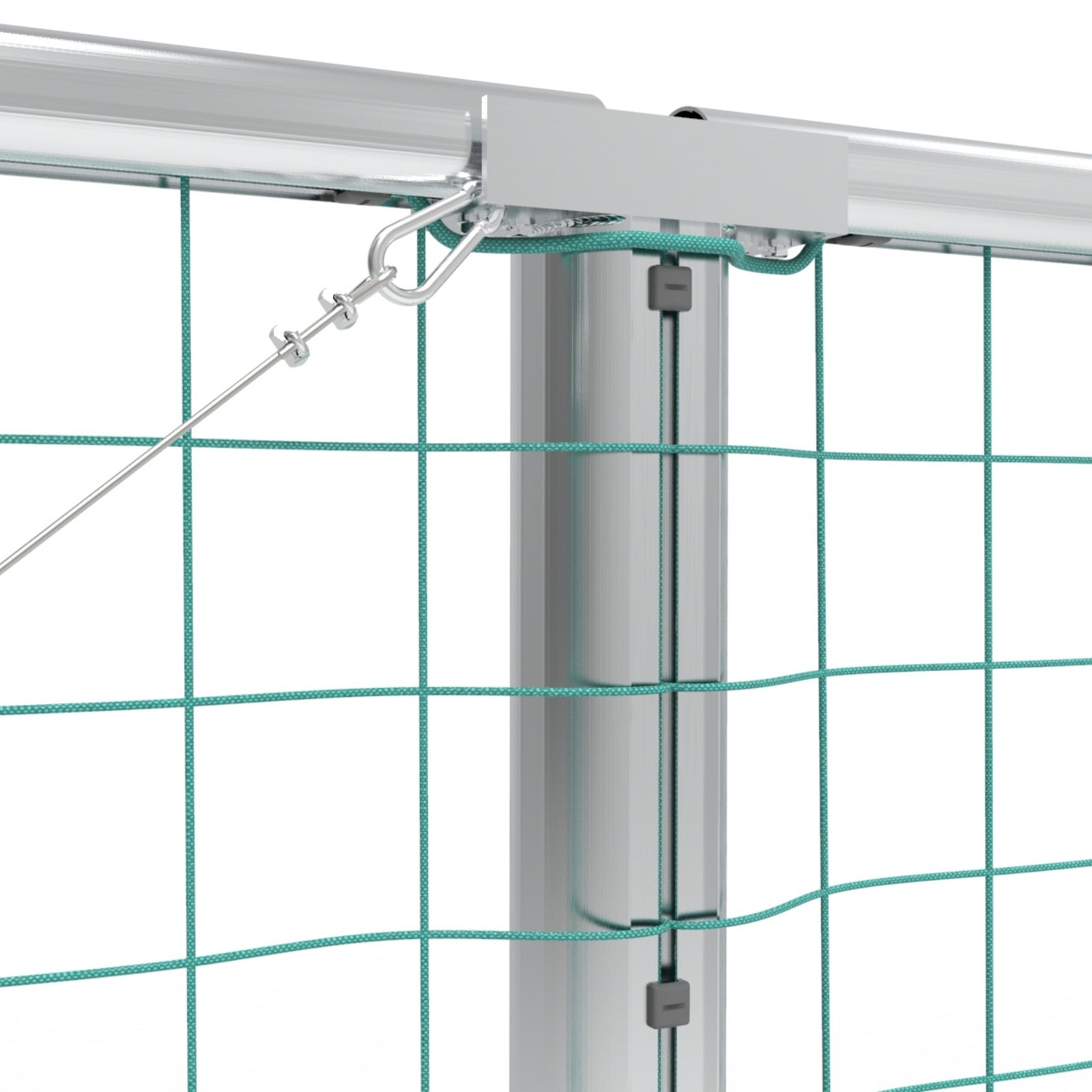 Professionele aluminium ballenvanger voor sportveld - Alusport BV001 - 15 x 4 m - incl. net en palen