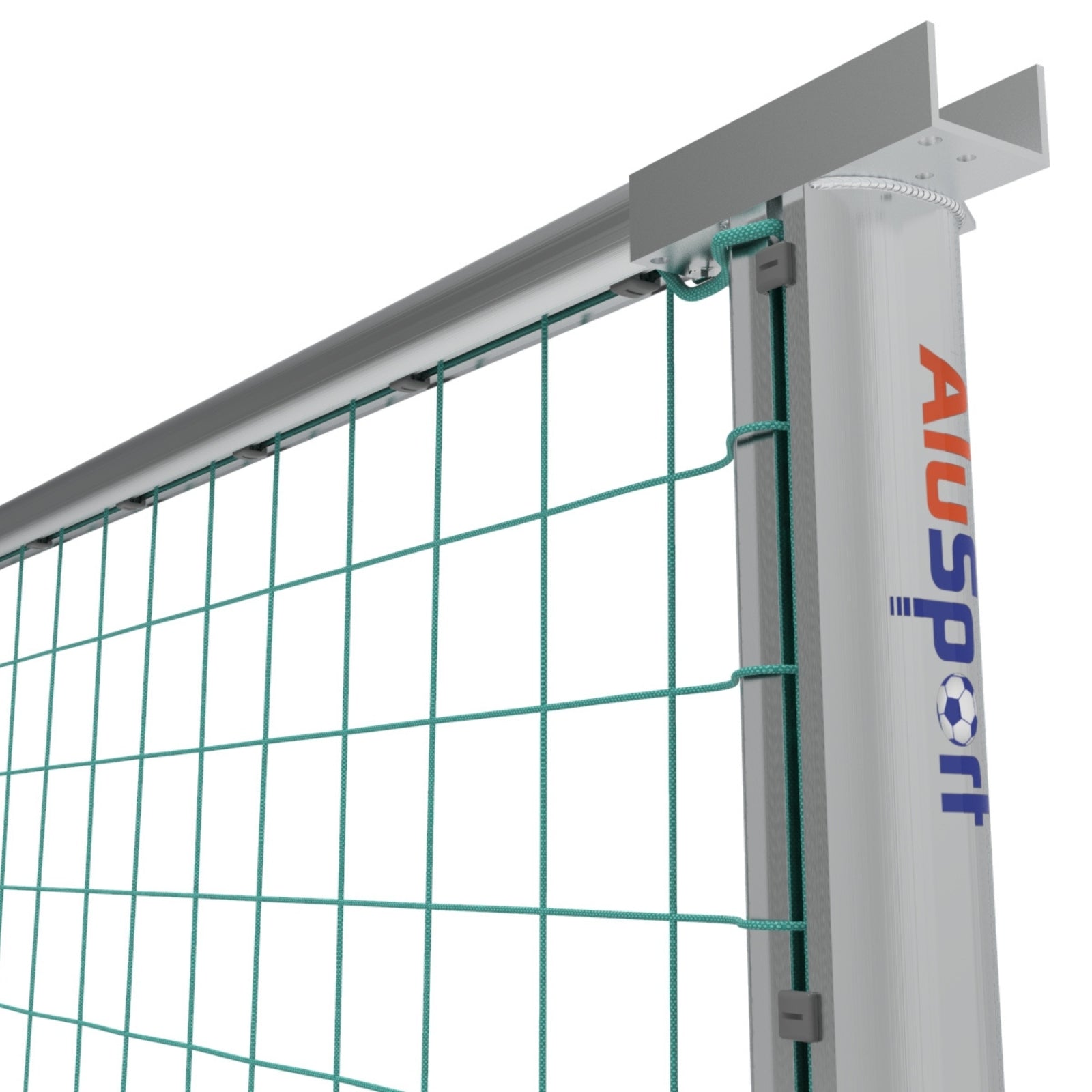 Professionele aluminium ballenvanger voor sportveld - Alusport BV001 - 15 x 4 m - incl. net en palen