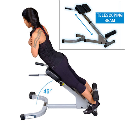 Body-Solid Powerline PHYP200X - Hyperextension du dos à 45°