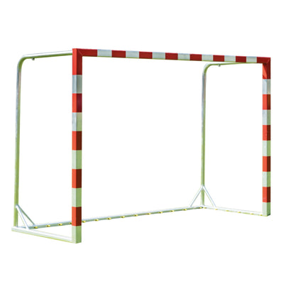Handbaldoel rood/wit - verplaatsbaar - 3 x 2 x 1,25 m