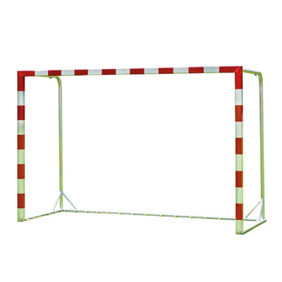 Handbaldoel rood/wit - verplaatsbaar - 3 x 2 x 1,25 m