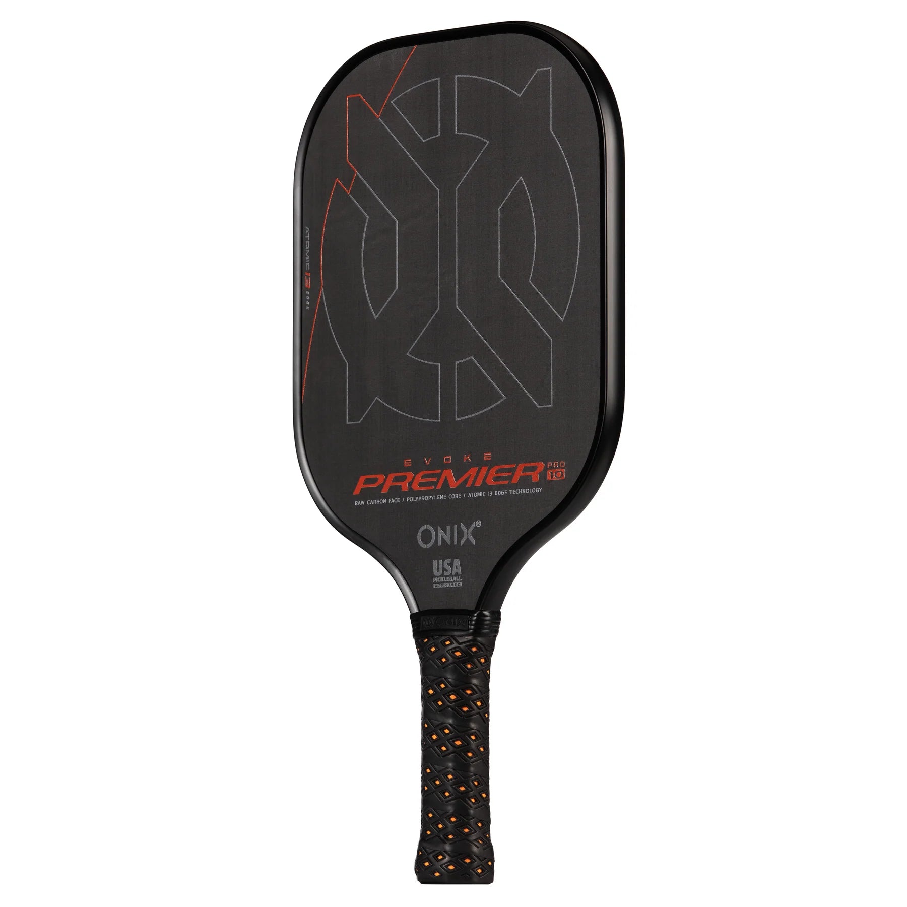 ONIX Evoke Premier Raw Carbon 12 (Power) Orange - Raquette de pickleball - Qualité tournoi