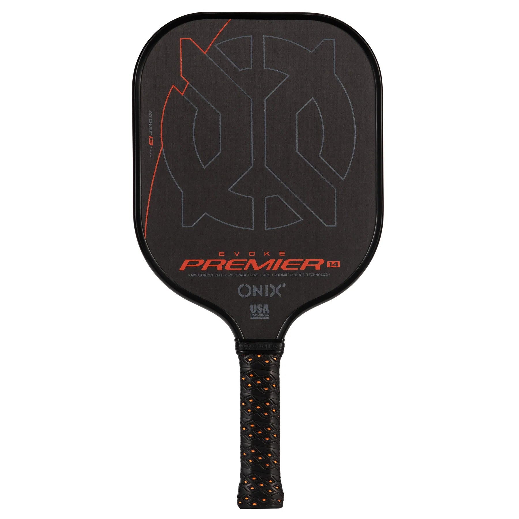ONIX Evoke Premier Raw Carbon 14 (Control) Orange - Pickleball paddle - Toernooikwaliteit