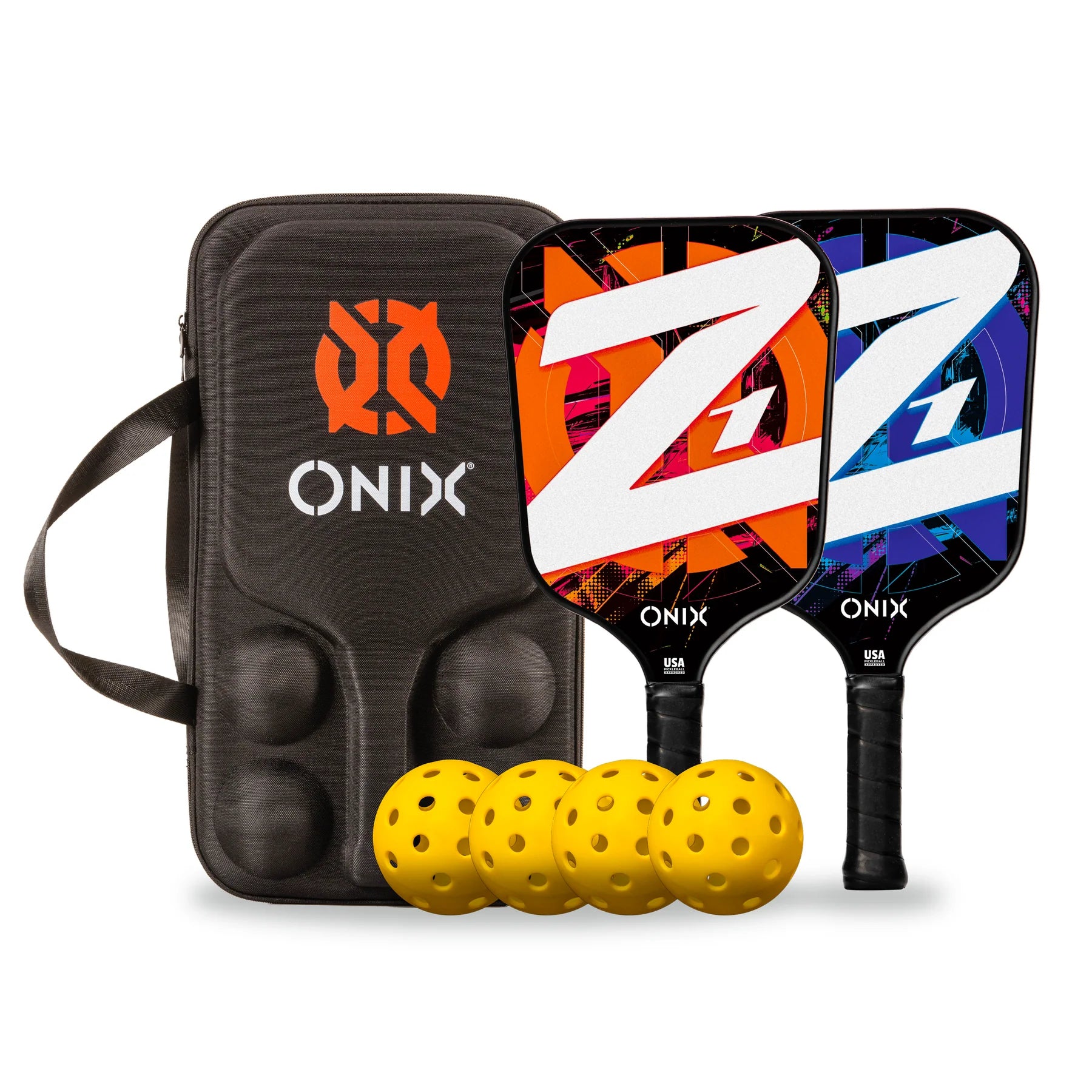 ONIX Z1 Pickleball Set - 2x recreationele Pickleball paddles + ballen
