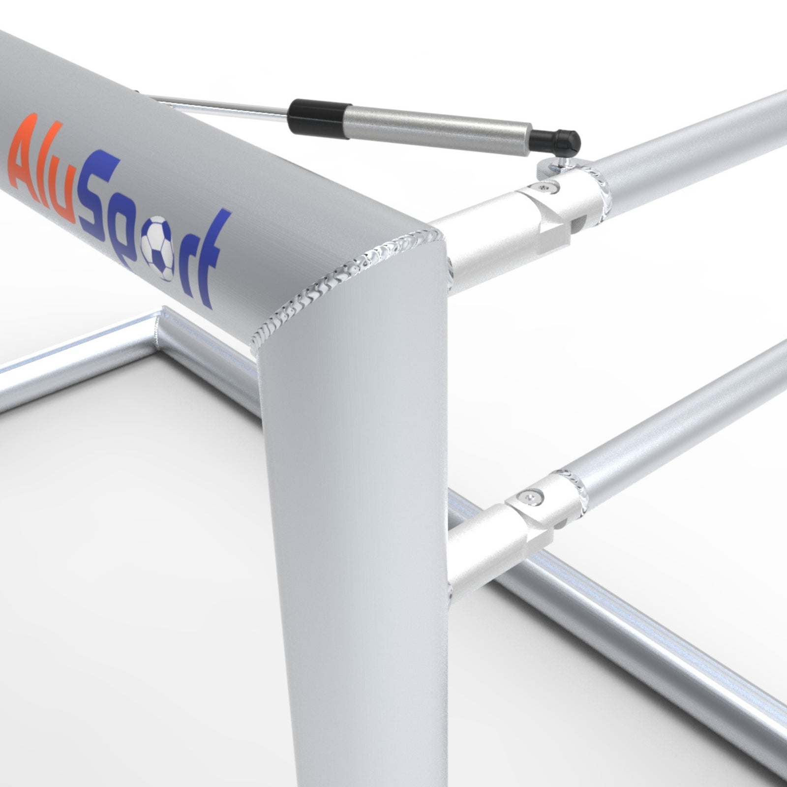 Opklapbaar klein aluminium voetbaldoel - Alusport TRI1680V - 160 x 100 x 80 cm - incl. net