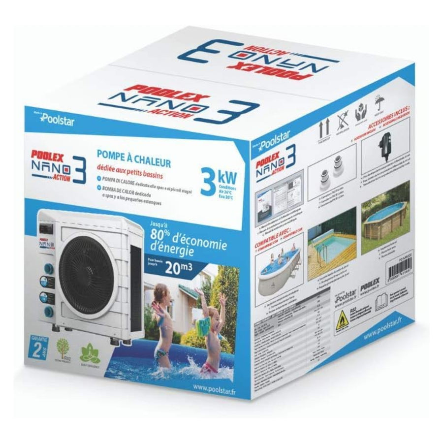 Poolex Nano Action (3kW) - Pompe à chaleur pour piscines (de natation) jusqu'à 10 à 21 m3