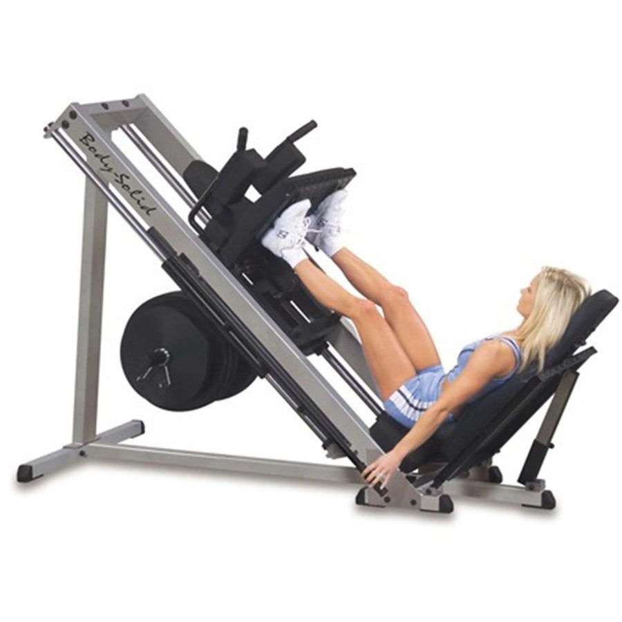 Presse à jambes / Hack Squat - Pro Clubline GLPH2100 - Chargement de plaques