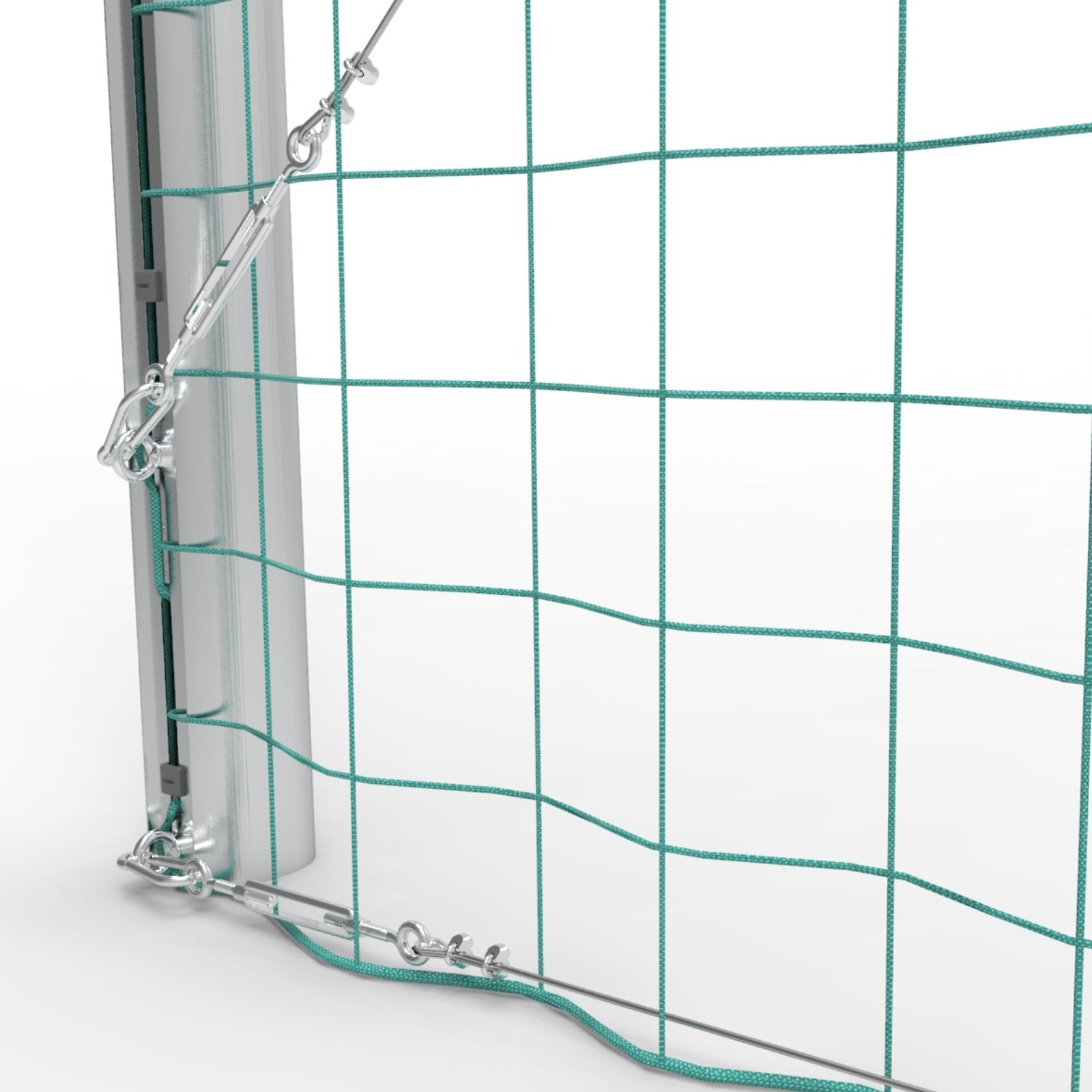 Professionele aluminium ballenvanger voor sportveld - Alusport BV002 - 25 x 5 m - incl. net en palen