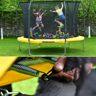 Progressive Flex opbouw trampoline rond (Ø150 cm) met net - geel