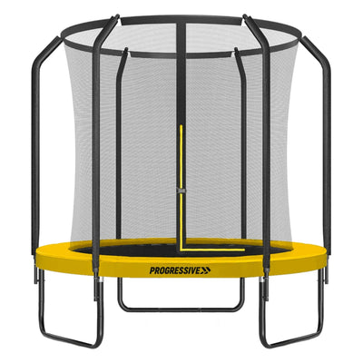 Progressive Flex opbouw trampoline rond (Ø180 cm) met net - geel