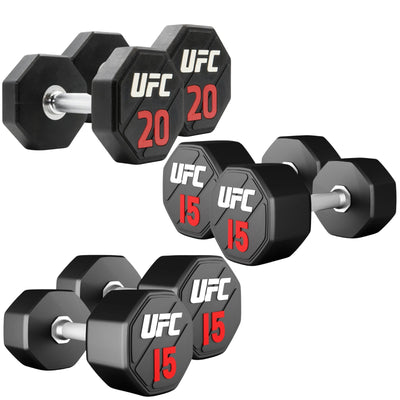 UFC Dumbbell Set met 10 stuks premium urethane halters - 2-20 kg
