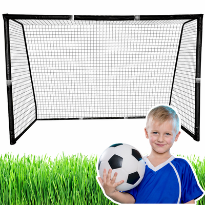 Voetbaldoel voor kinderen - Metalen frame met veiligheidscover - 180 × 120 × 60 cm - incl. net