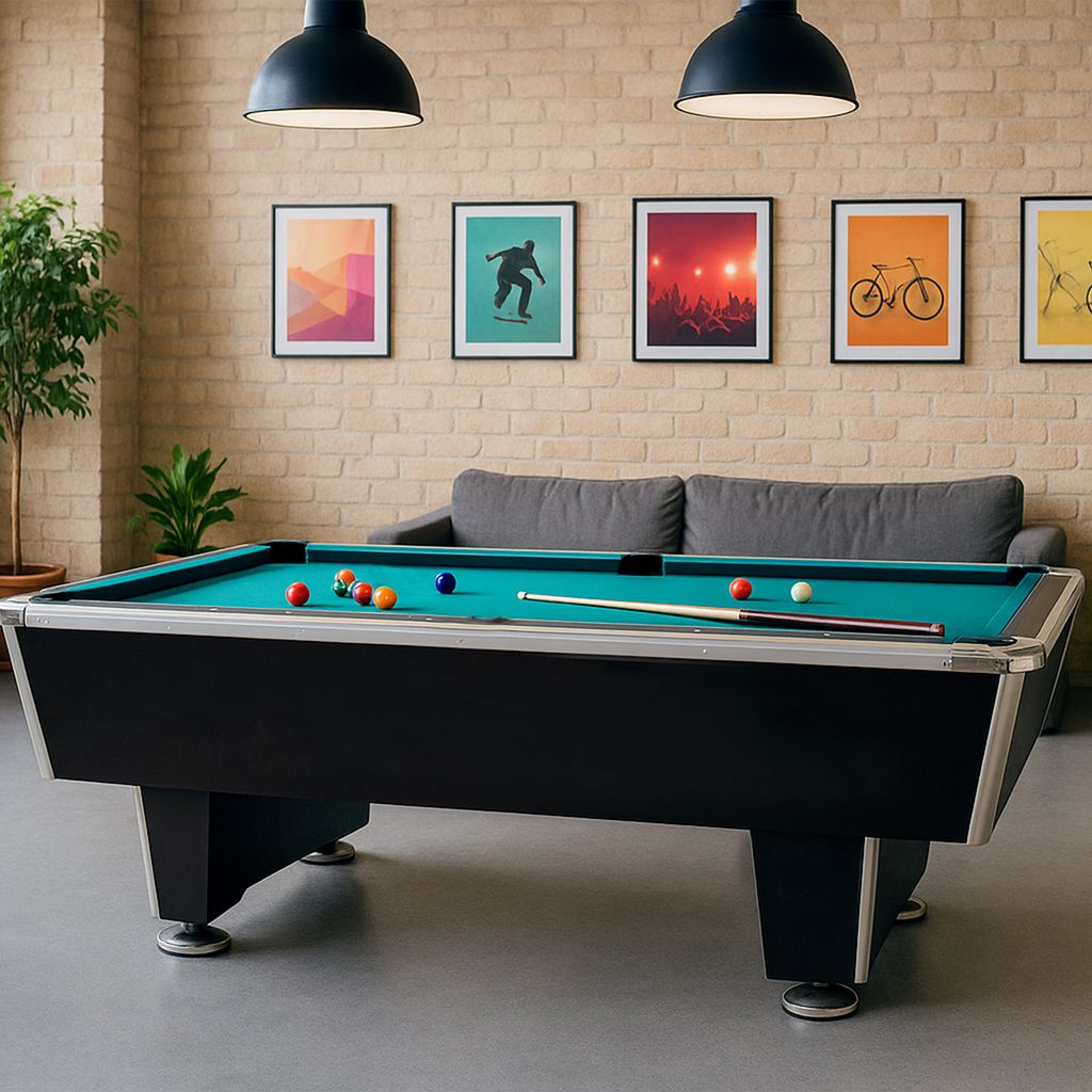 Zwarte professionele pooltafel - Winsport Orlando 7FT - 230 cm x 128 cm
