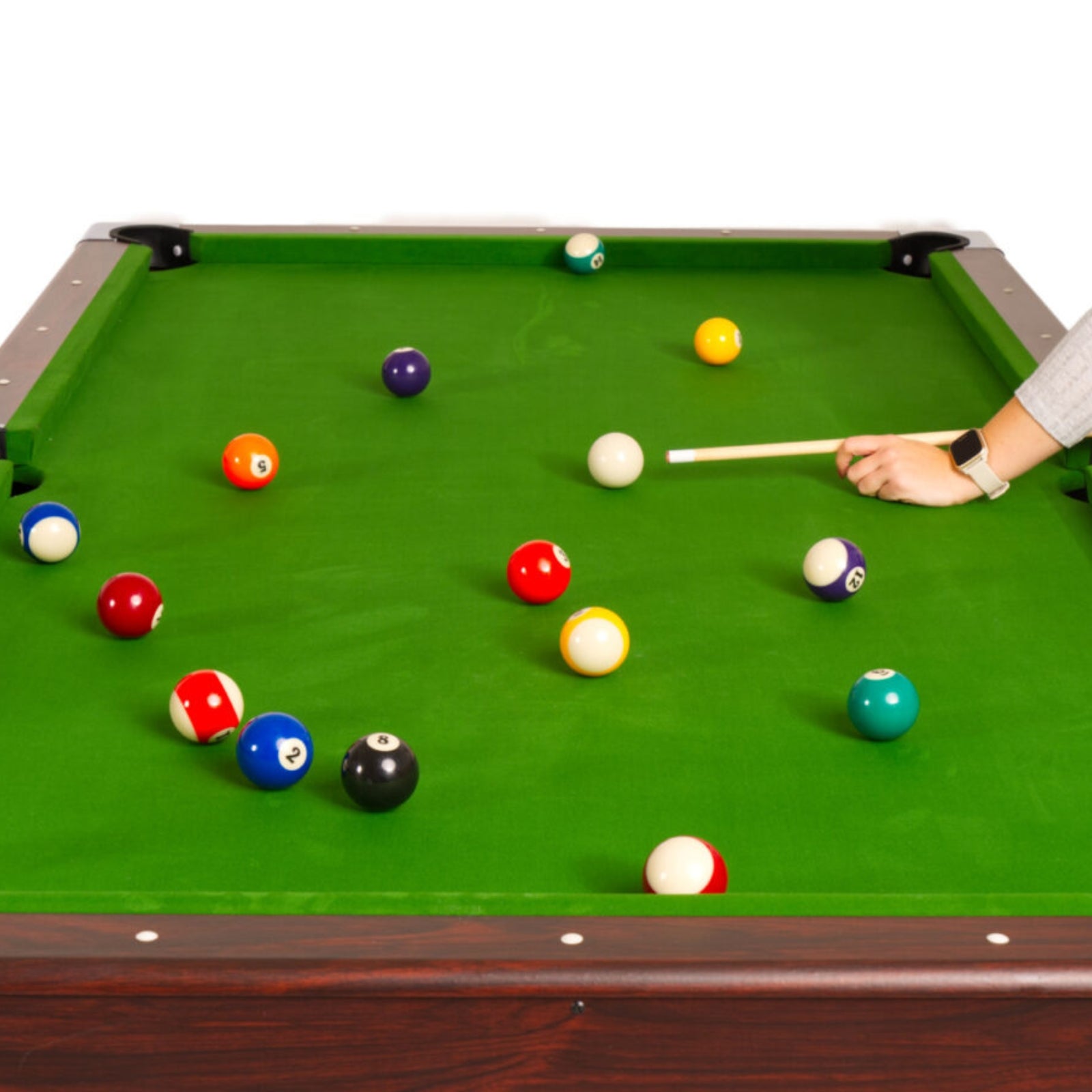 Table de billard en bois marron - Thunder 9FT - 281 x 155 cm