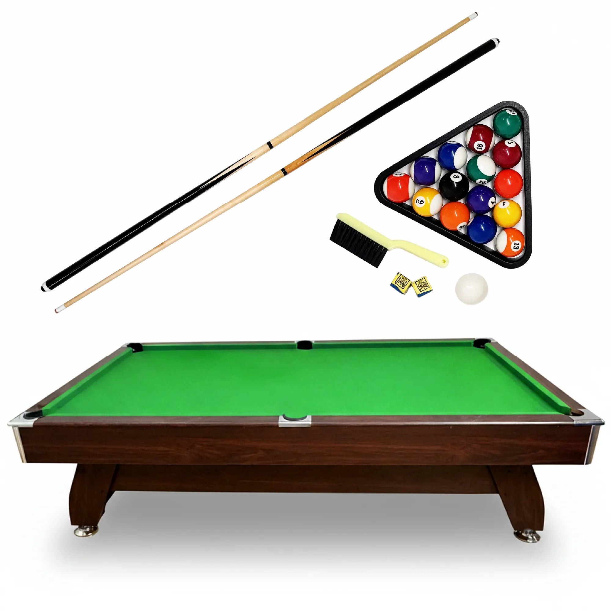Bruine houten pooltafel - Thunder 9FT - 281 x 155 cm