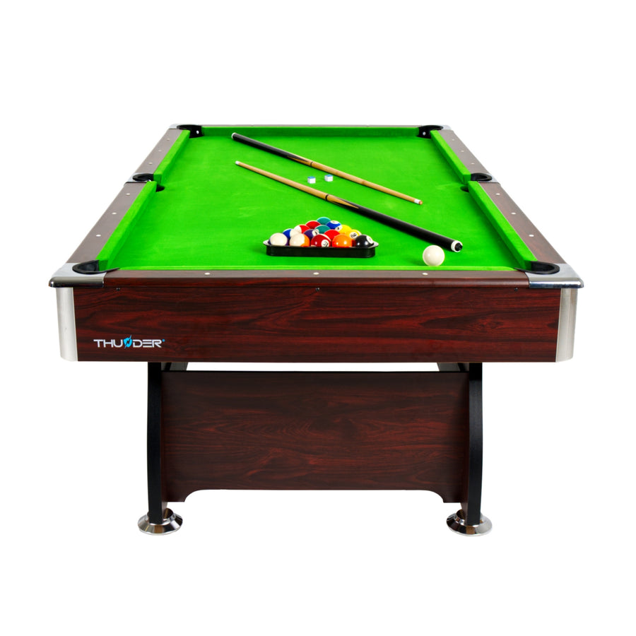 Bruine houten pooltafel - Thunder 7FT - 226 x 127 cm