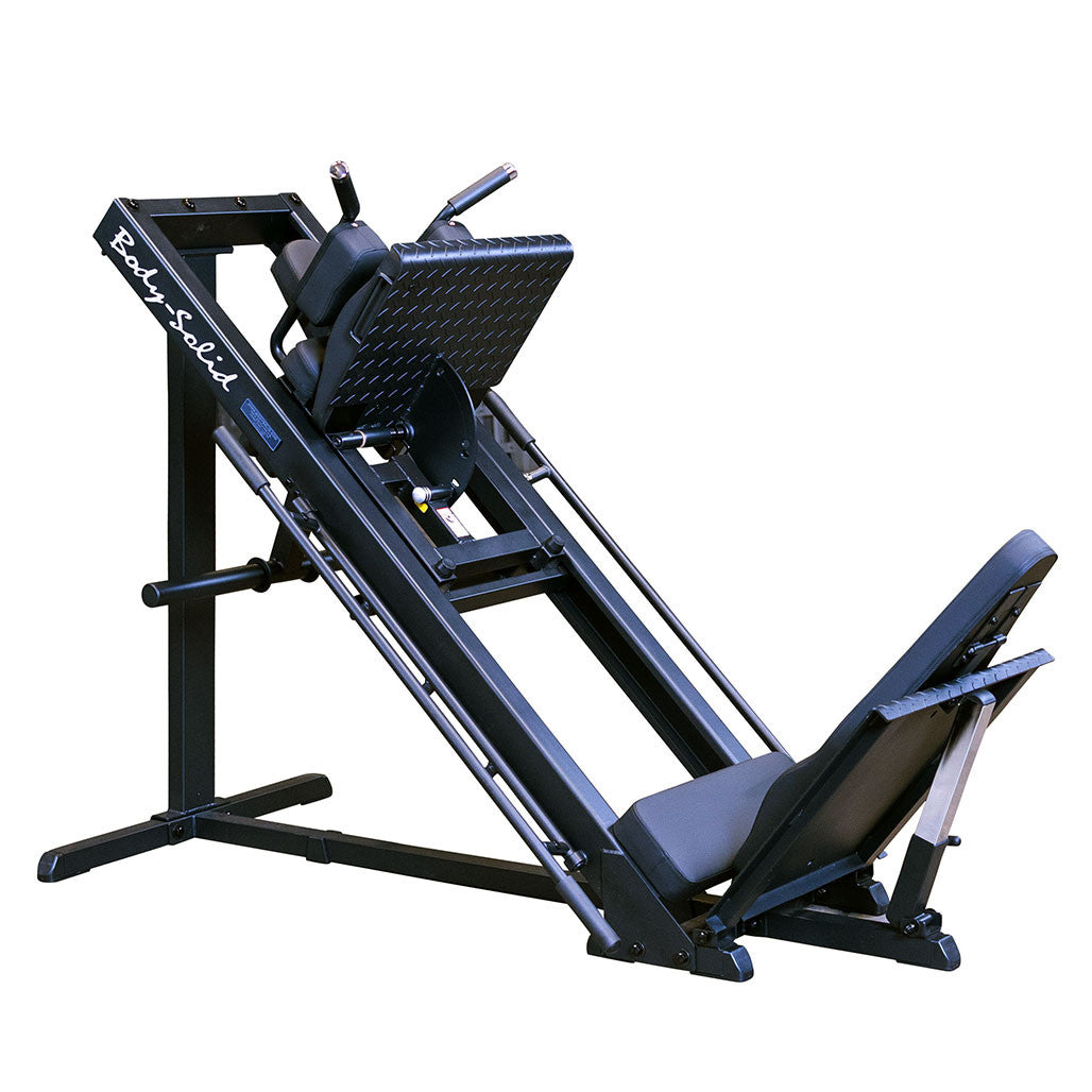 Leg Press / Hack Squat - Body-Solid GLPH1100-25SB Zwart - Plate Loaded - Met adapters voor 25 mm schijven